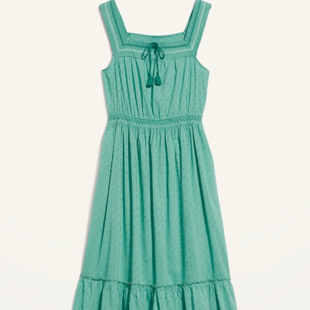 Old Navy sleeveless embroidered clip-dot maxi dress